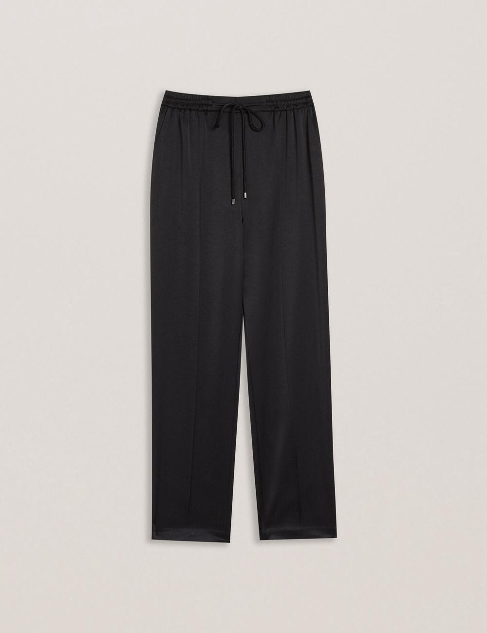 Black Ted Baker NATORI - Satin Elasticated Waist Tapered Women Joggers | Ireland  9283-ZONUT