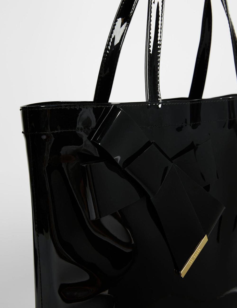 Black Ted Baker NICON - Knot Bow Vinyl Icon Women Tote Bags | Ireland  0985-GAUVN