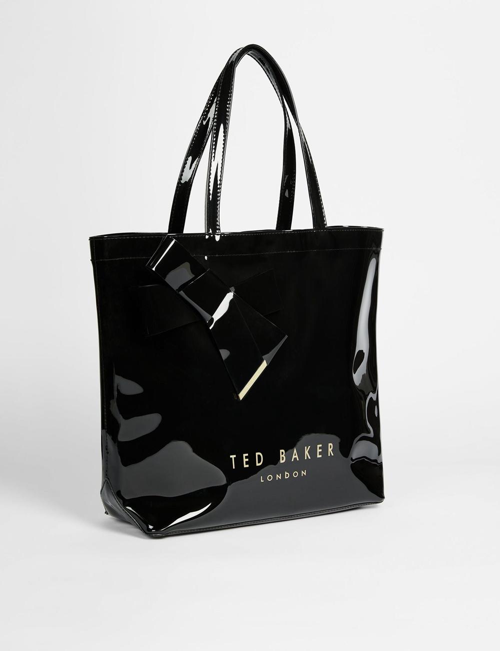 Black Ted Baker NICON - Knot Bow Vinyl Icon Women Tote Bags | Ireland  0985-GAUVN