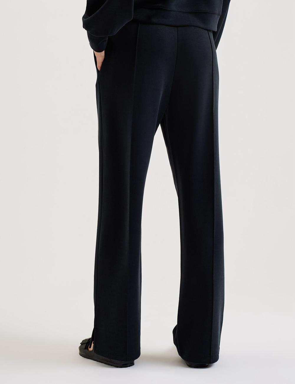 Black Ted Baker NOWELLL - Straight Leg Joggers With Split Hem Women Joggers | Ireland  0314-RTAIX