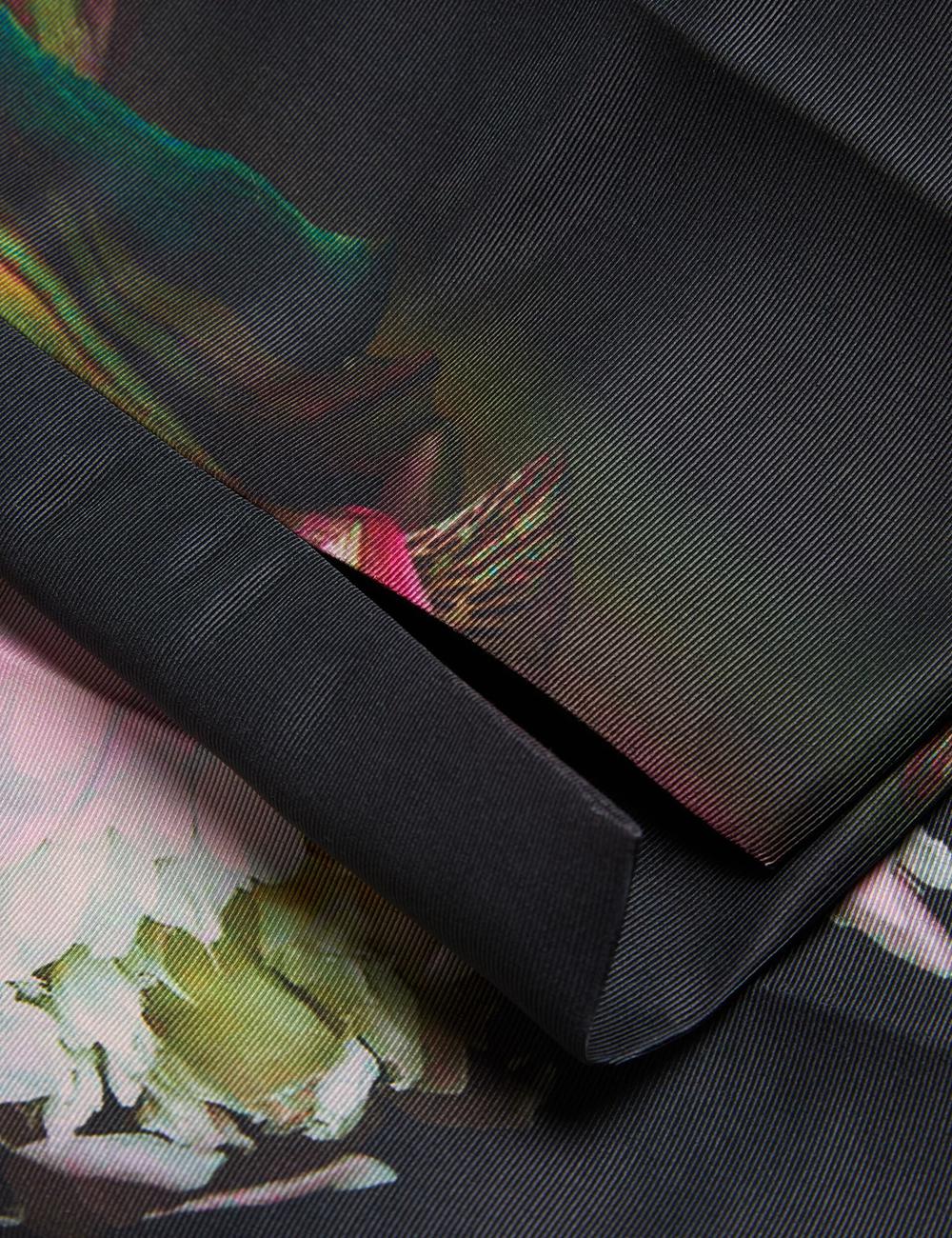 Black Ted Baker OKUNIT - Tapered Leg Floral Print Tailored Women Trousers | Ireland  3674-QCDLG