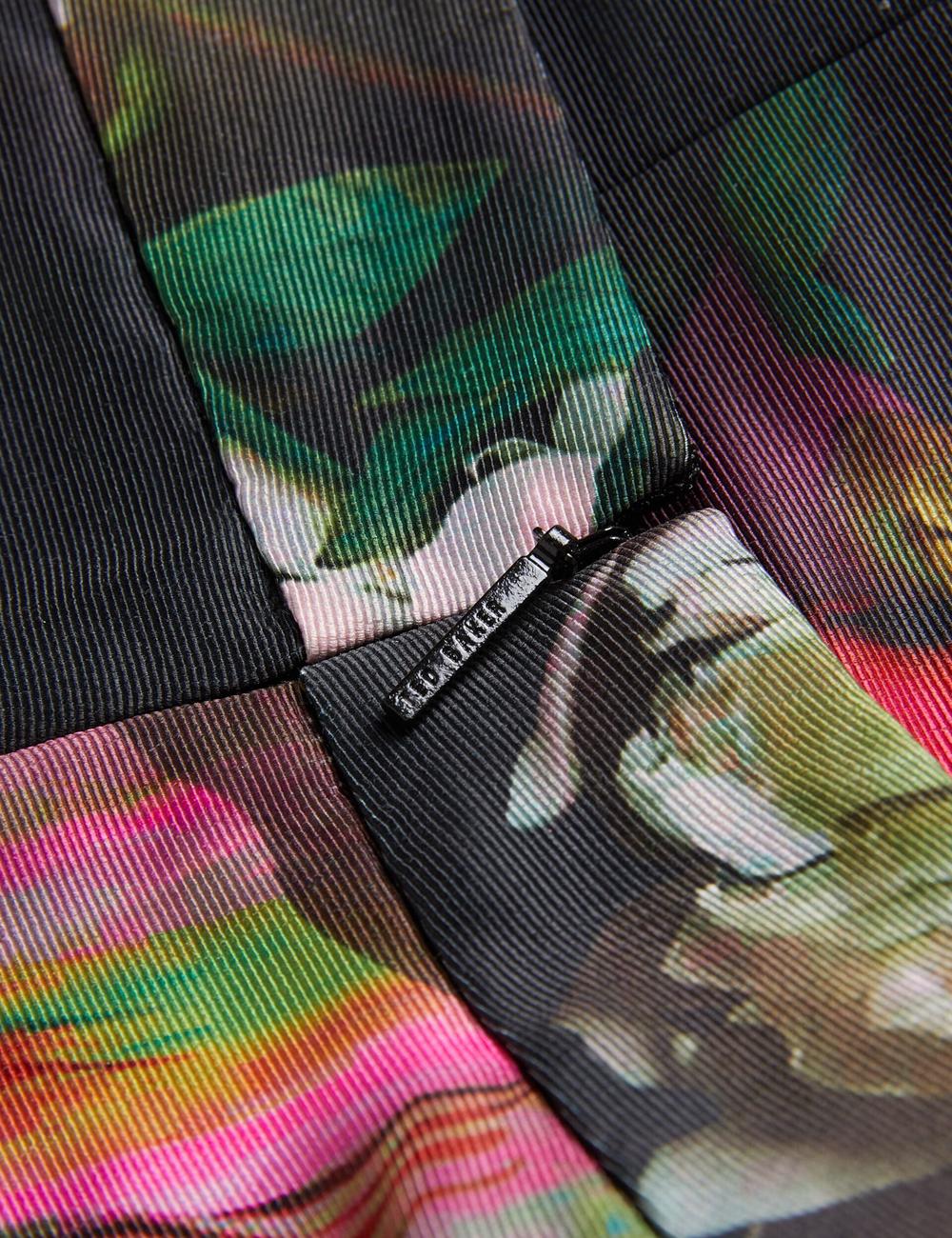 Black Ted Baker OKUNIT - Tapered Leg Floral Print Tailored Women Trousers | Ireland  3674-QCDLG
