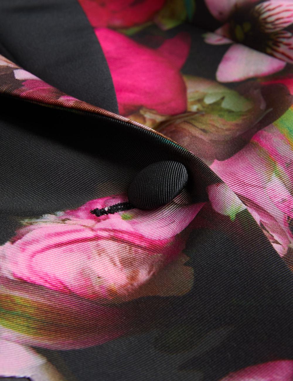 Black Ted Baker OKUNI - Fitted Floral Print Tailored Women Blazers | Ireland  2680-PJADB
