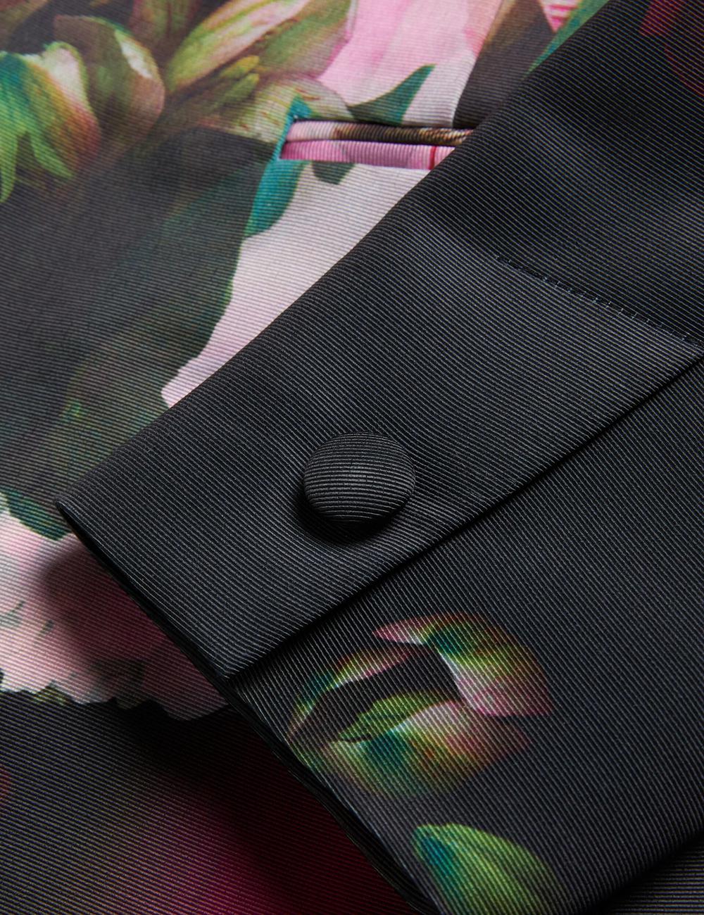 Black Ted Baker OKUNI - Fitted Floral Print Tailored Women Blazers | Ireland  2680-PJADB