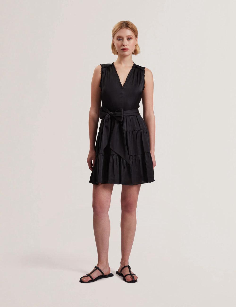 Black Ted Baker OTIANA - Sleeveless Waistred Women Mini Dresses | Ireland  7450-WSCDK