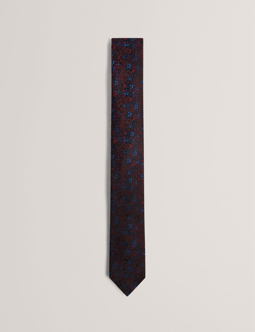 Black Ted Baker PEATYS - Scattered Floral Print Silk Men Ties | Ireland  5436-ZROFD