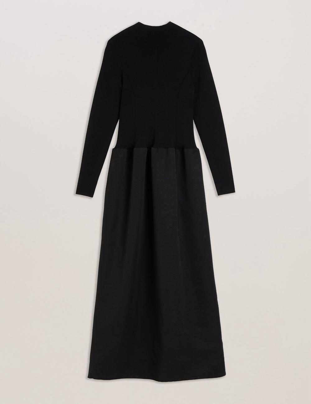 Black Ted Baker PYLIA - Structured With Knitted Bodice Women Maxi Dresses | Ireland  5473-DSFCO
