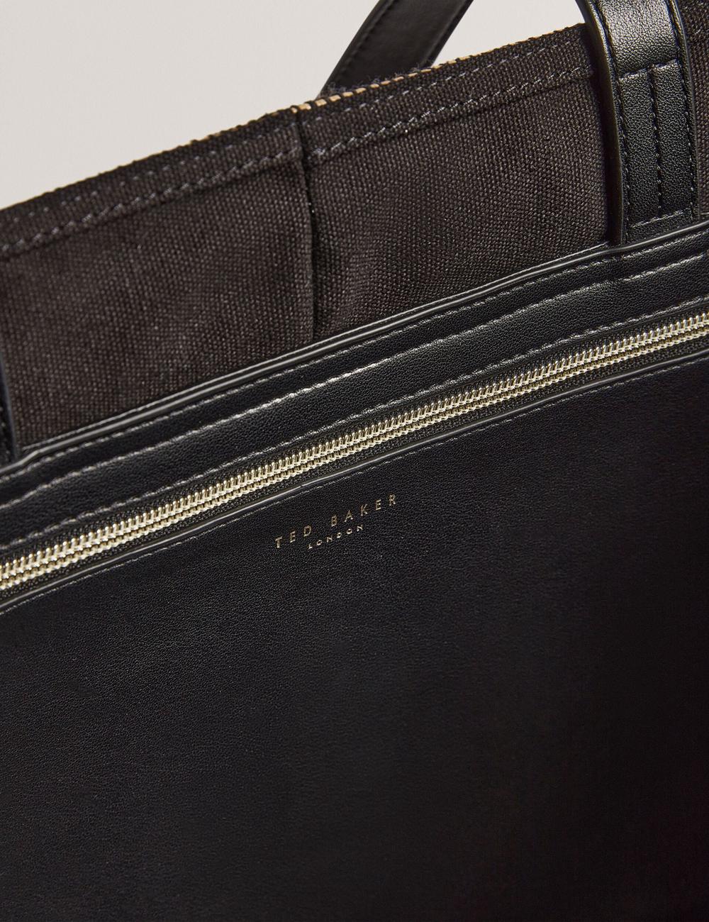 Black Ted Baker RAFIYA - Woven Colour Block Folding Shopper Women Shopper Bags | Ireland  0591-WMARP