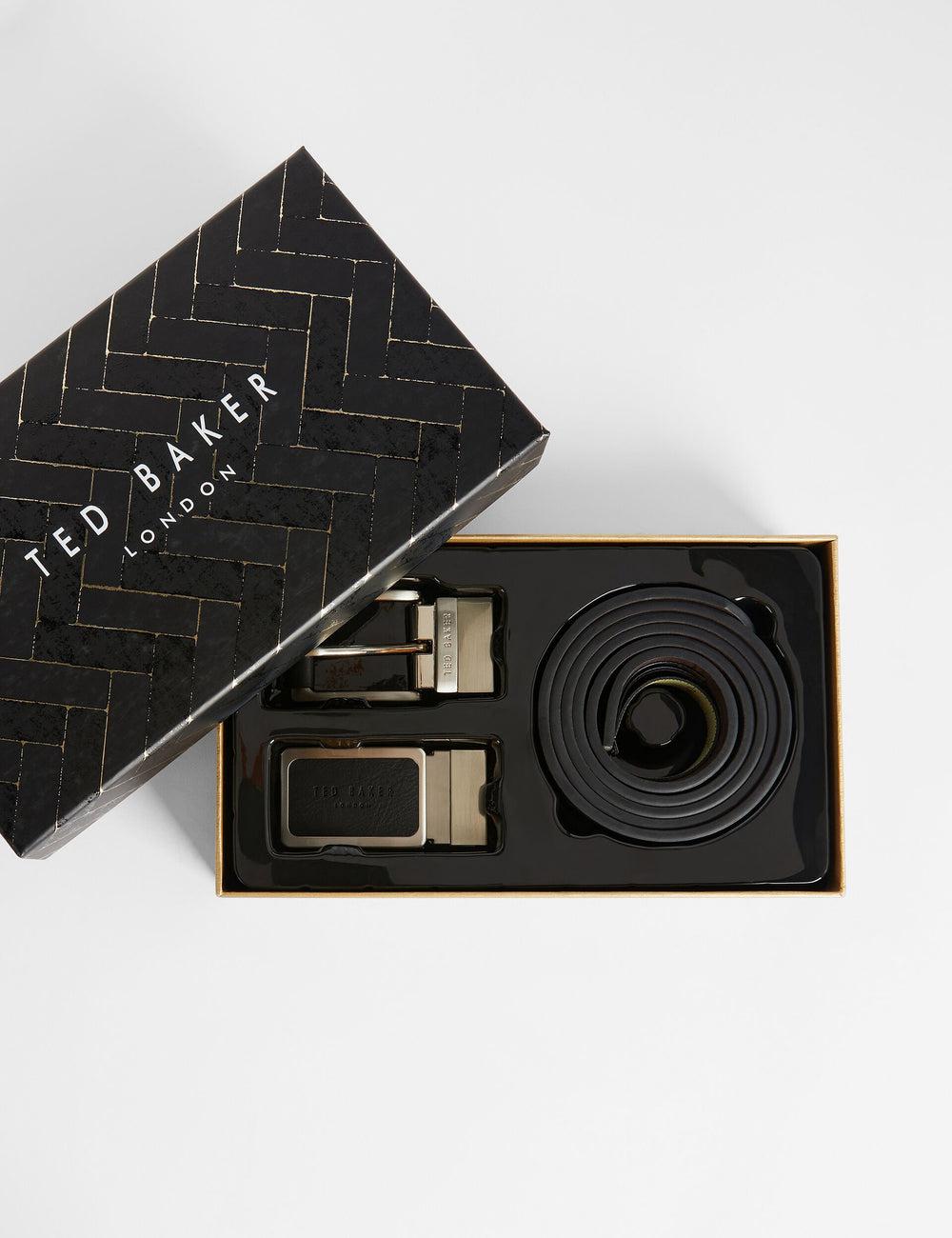 Black Ted Baker RATE - Faux Leather Belt Gift Set Men Belts | Ireland  1032-KZHMO