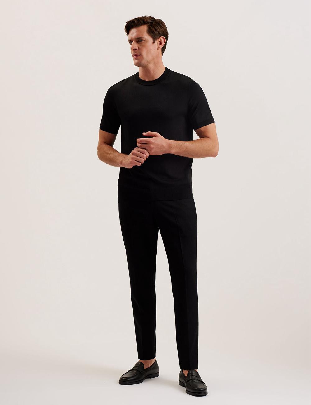 Black Ted Baker REYON - Rayon Crew Neck Short Sleeve Men T-Shirts | Ireland  7895-XVINW
