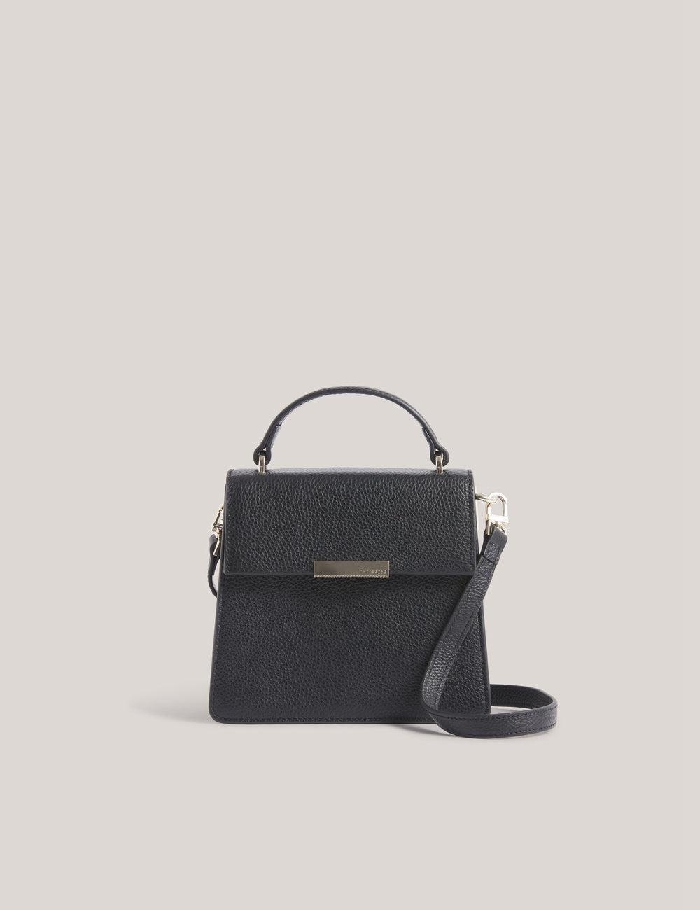 Black Ted Baker ROSELII - Small Top Handle Bar Detail Leather Women Crossbody Bags | Ireland  8750-EDMGT