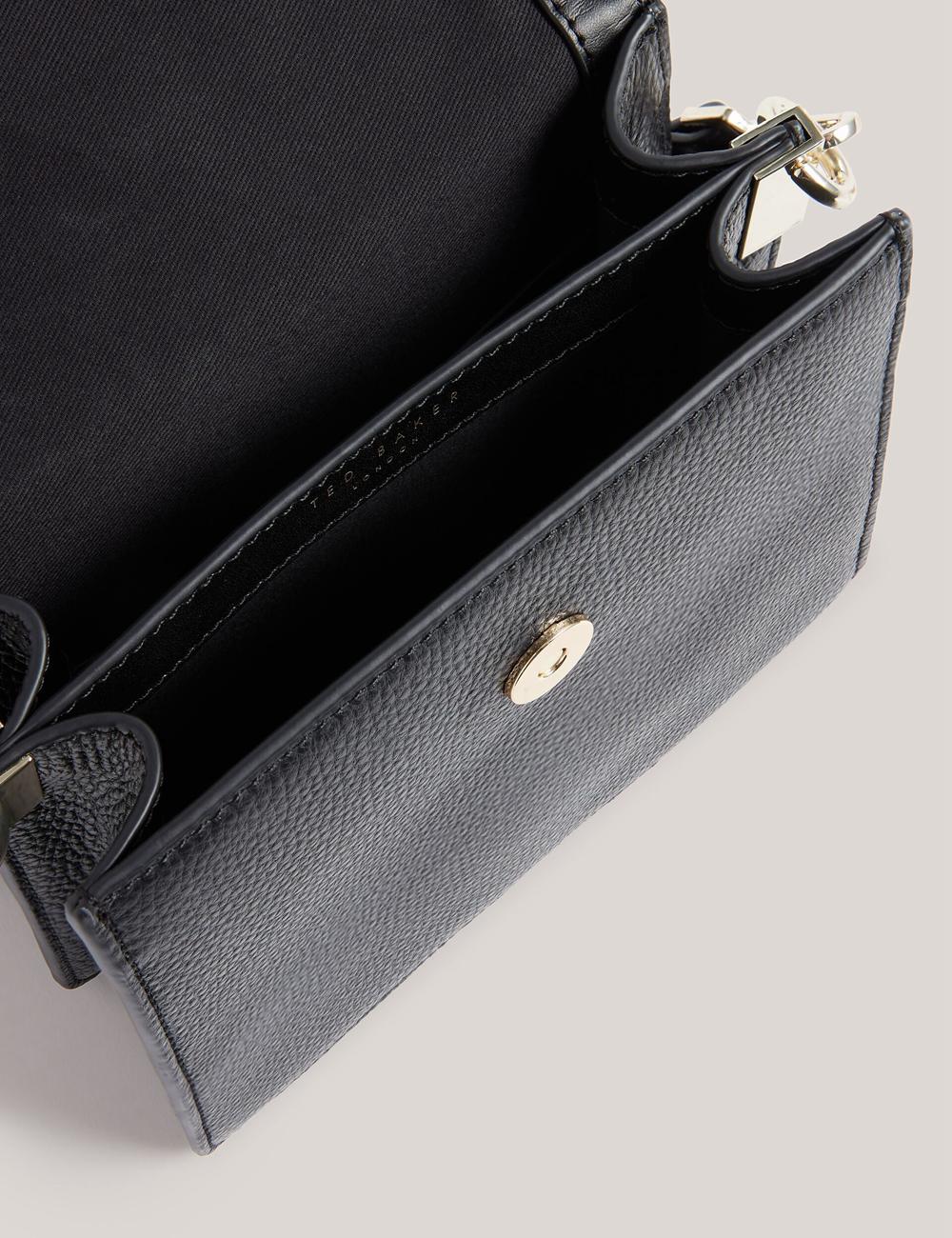 Black Ted Baker ROSELII - Small Top Handle Bar Detail Leather Women Crossbody Bags | Ireland  8750-EDMGT