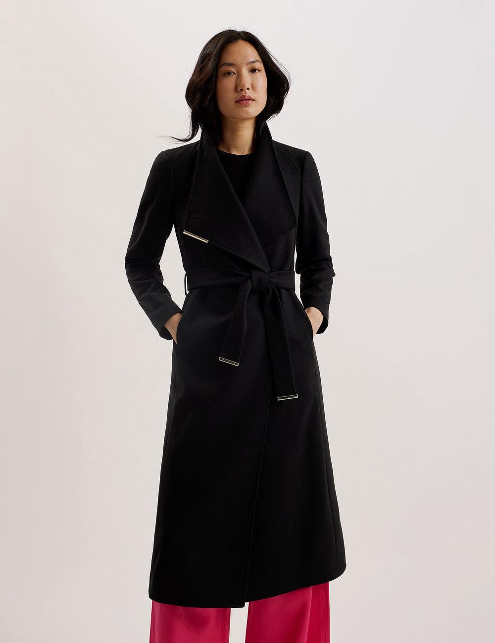 Black Ted Baker ROSELL Wool Women Wool Coats | Ireland  6824-KPXZW