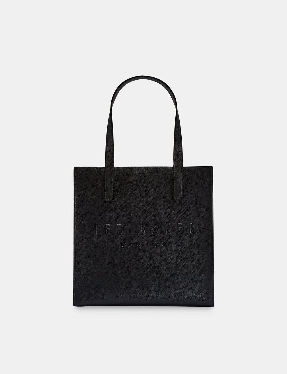 Black Ted Baker SEACON - Textured Faux Leather Small Icon Women Tote Bags | Ireland  6157-WUFLO
