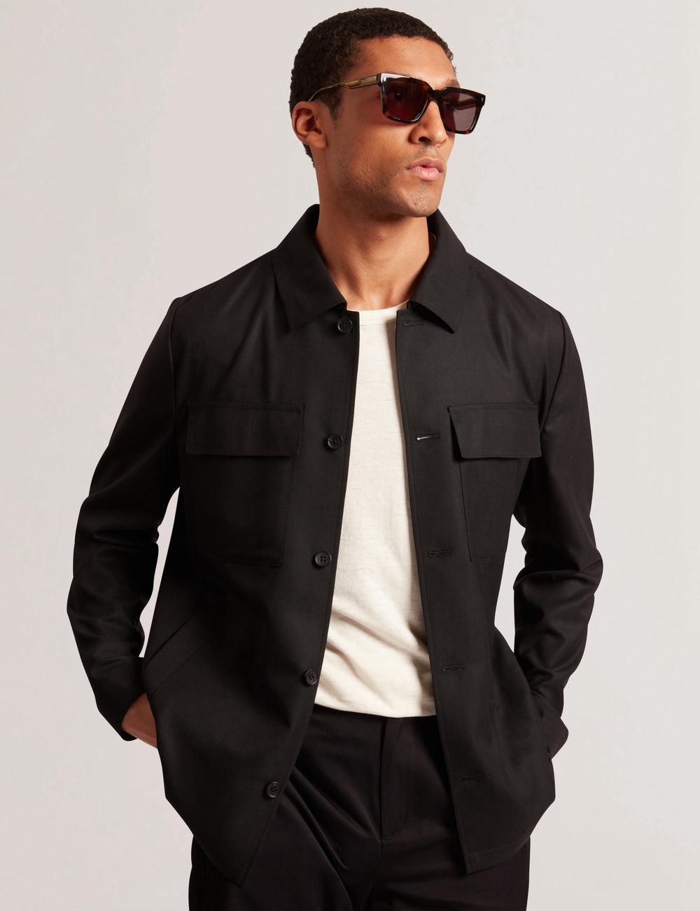 Black Ted Baker SELWYNJ - Lightweight Wool Blend Men Jackets | Ireland  5793-JOYSG