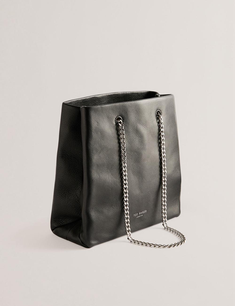 Black Ted Baker STALIA - Stitch Detail Leather Small Women Tote Bags | Ireland  7246-ZTKQC