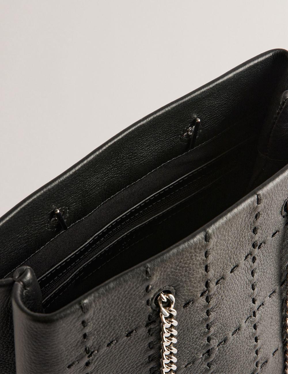 Black Ted Baker STALIA - Stitch Detail Leather Small Women Tote Bags | Ireland  7246-ZTKQC