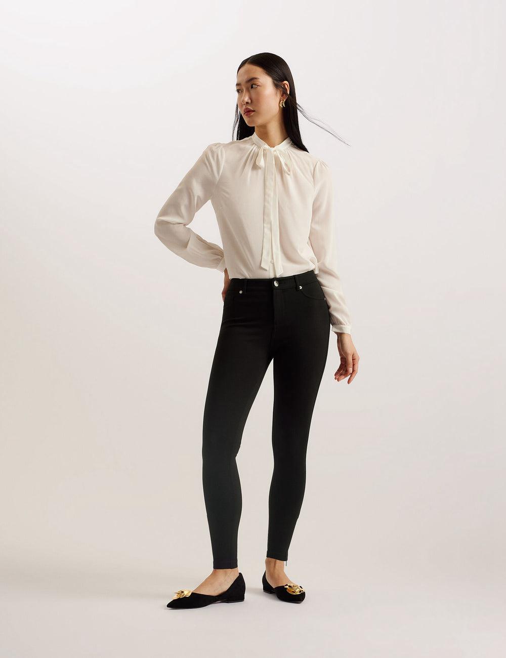Black Ted Baker STRENTI - Skinny Fit Zip Cuff Women Jeggings | Ireland  8463-PEFZJ