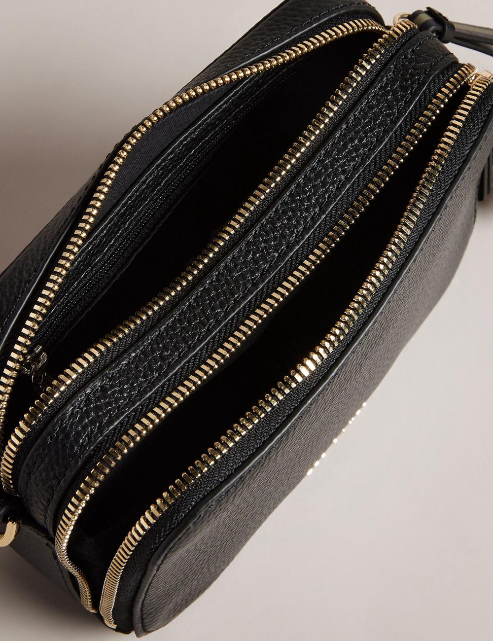 Black Ted Baker STUNNA - Mini Leather Crossbody Camera Women Camera Bag | Ireland  8016-ZKPYI