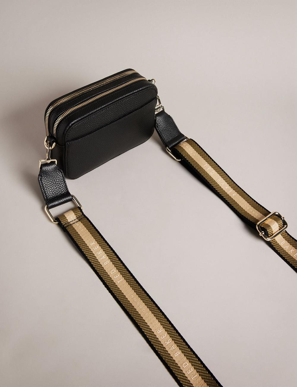 Black Ted Baker STUNNA - Mini Leather Crossbody Camera Women Camera Bag | Ireland  8016-ZKPYI