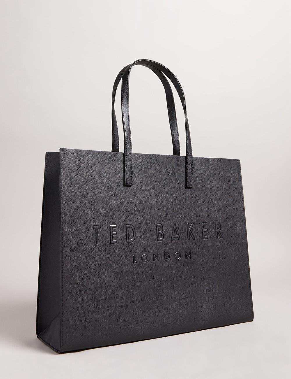 Black Ted Baker SUKICON - Textured Faux Leather Icon Women Tote Bags | Ireland  8610-UVPQL