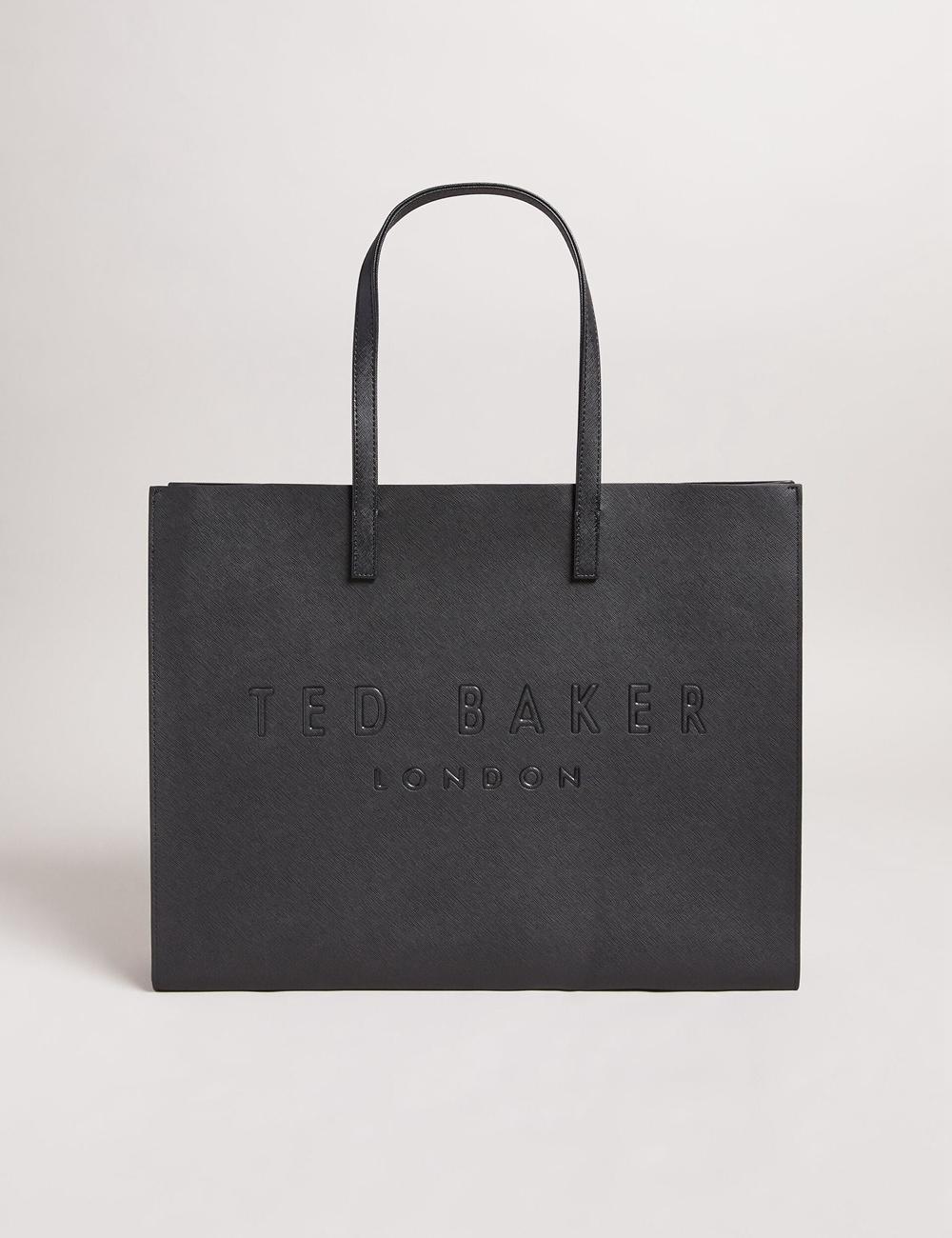 Black Ted Baker SUKICON - Textured Faux Leather Icon Women Tote Bags | Ireland  8610-UVPQL