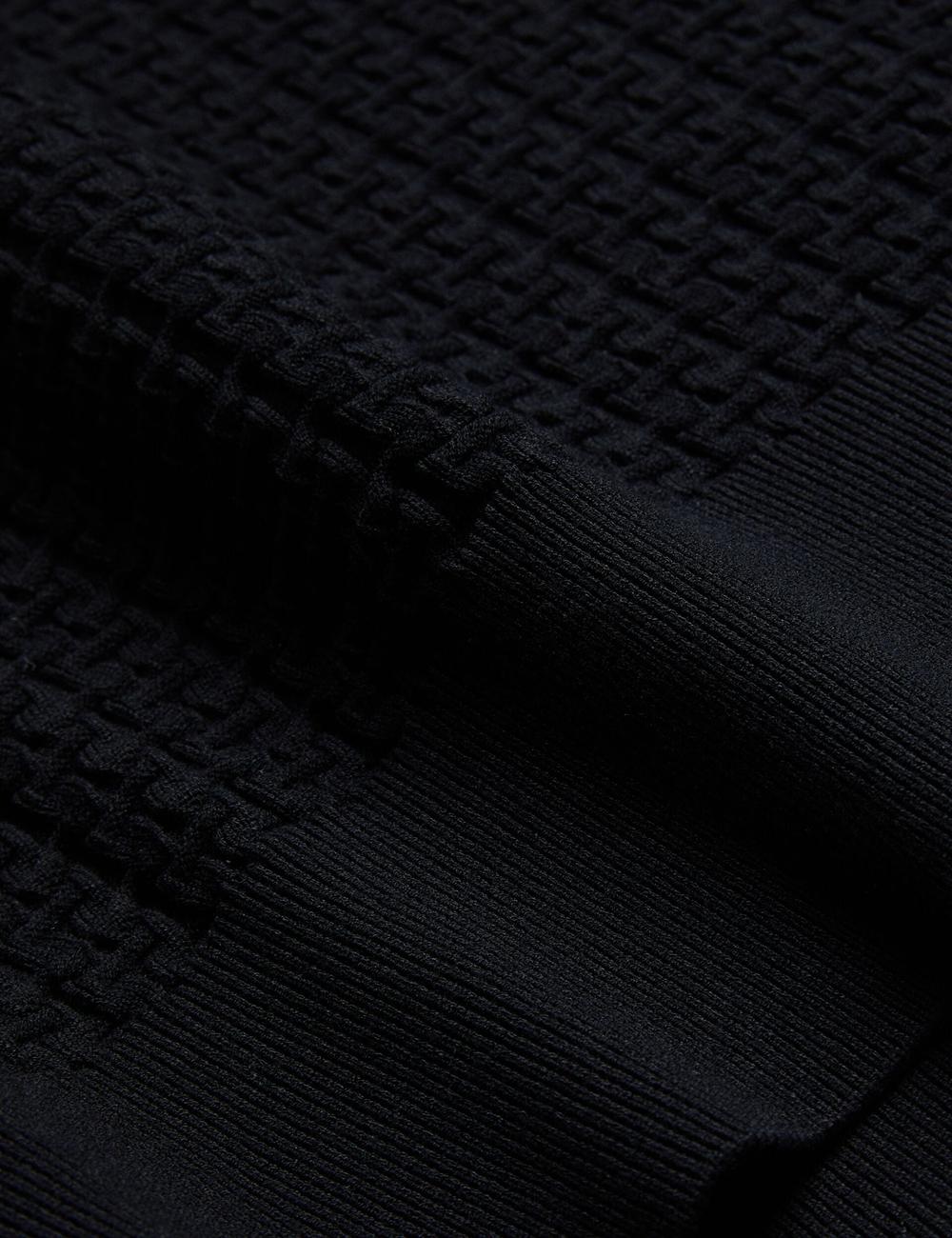 Black Ted Baker TEDTYY - Textured T Jacquard Knitted Women Jumpers | Ireland  9175-CPTZJ