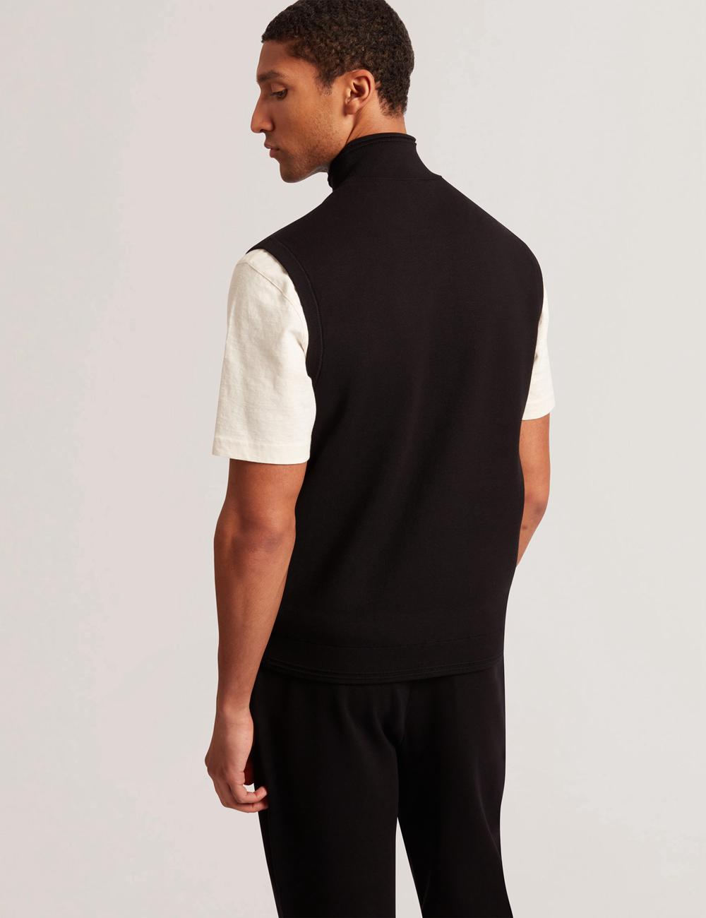 Black Ted Baker TERINCE - Zip-Through Funnel Neck Men Gillets | Ireland  7452-TCBGV