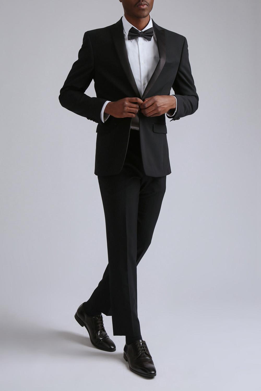 Black Ted Baker TUXEDO SLIM TS - Slim Fit Black Tuxedo Suit Men Trousers | Ireland  8036-JCLBN