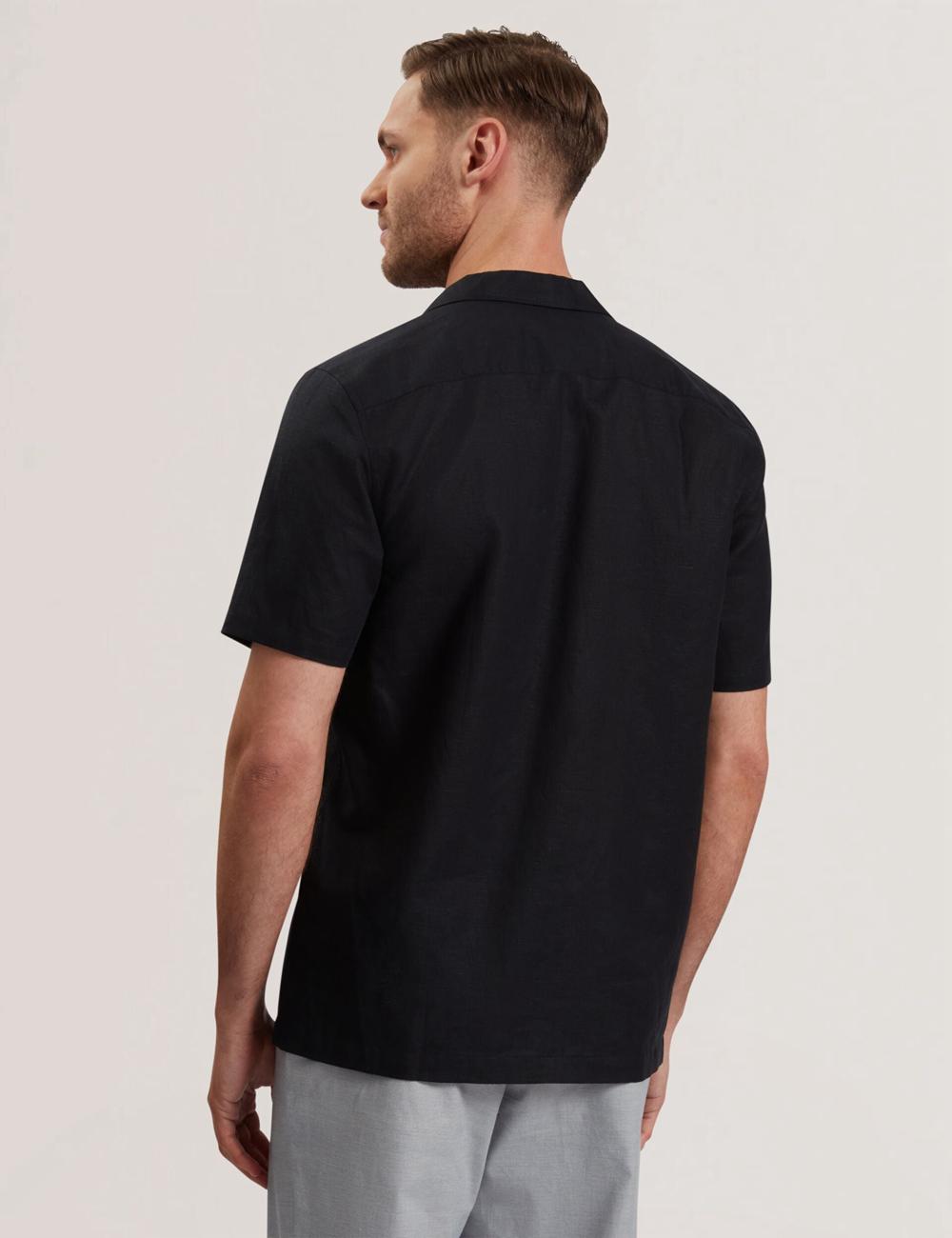Black Ted Baker WHETHER - Short Sleeve Regular Fit Double Pocket Men Casual Shirts | Ireland  3478-GBEMJ