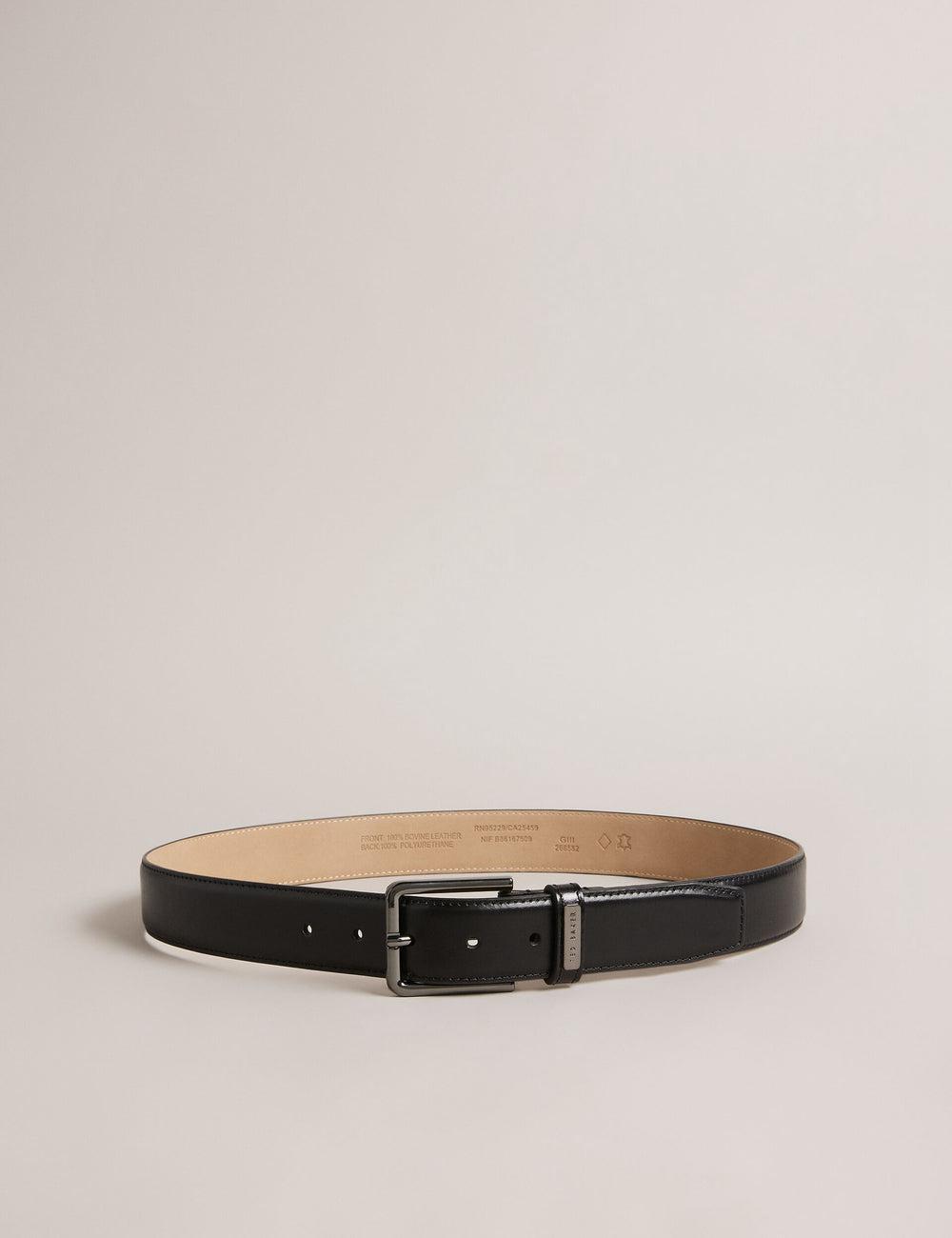 Black Ted Baker WIZERD | Ireland  Polished Leather With Logo Hardware Men Belts | Ireland  0281-ZSOAJ