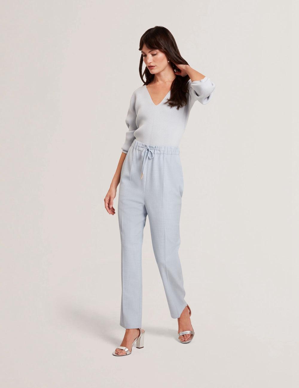 Blue Ted Baker BALLIA - Elasticated Waist Tailored Tapered Women Trousers | Ireland  6789-MYOJK