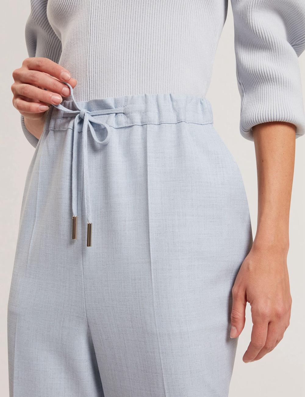 Blue Ted Baker BALLIA - Elasticated Waist Tailored Tapered Women Trousers | Ireland  6789-MYOJK
