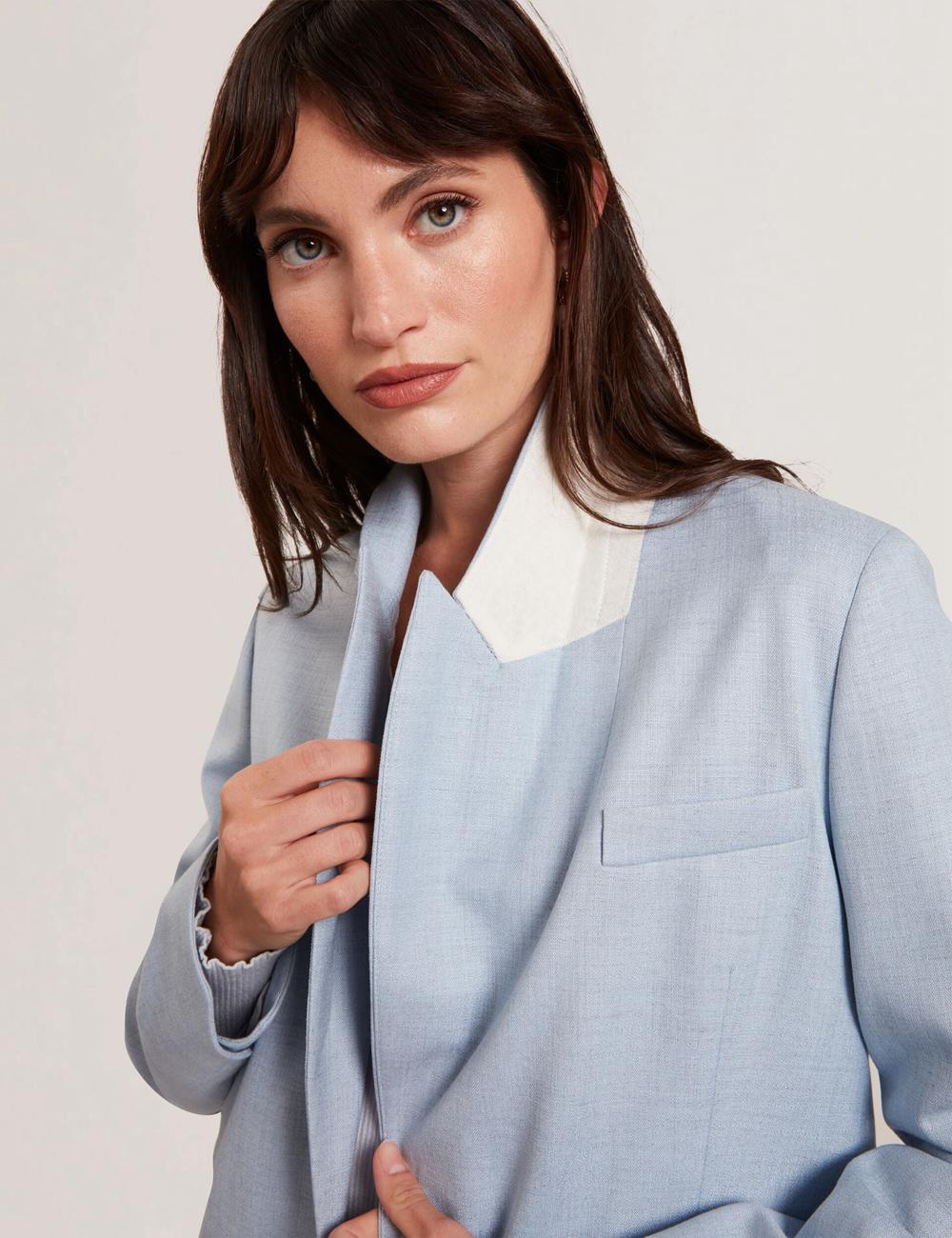 Blue Ted Baker CARNI - Relaxed Tailored Single Breasted Women Blazers | Ireland  5360-XDIHL