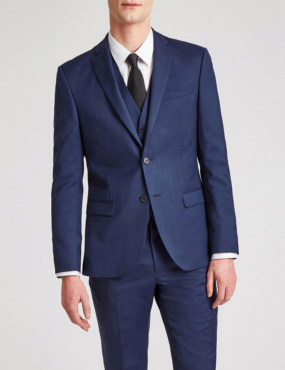Blue Ted Baker FINLAYJS - Twill Wool Slim Fit Suit Men Jackets | Ireland  0536-MACSG