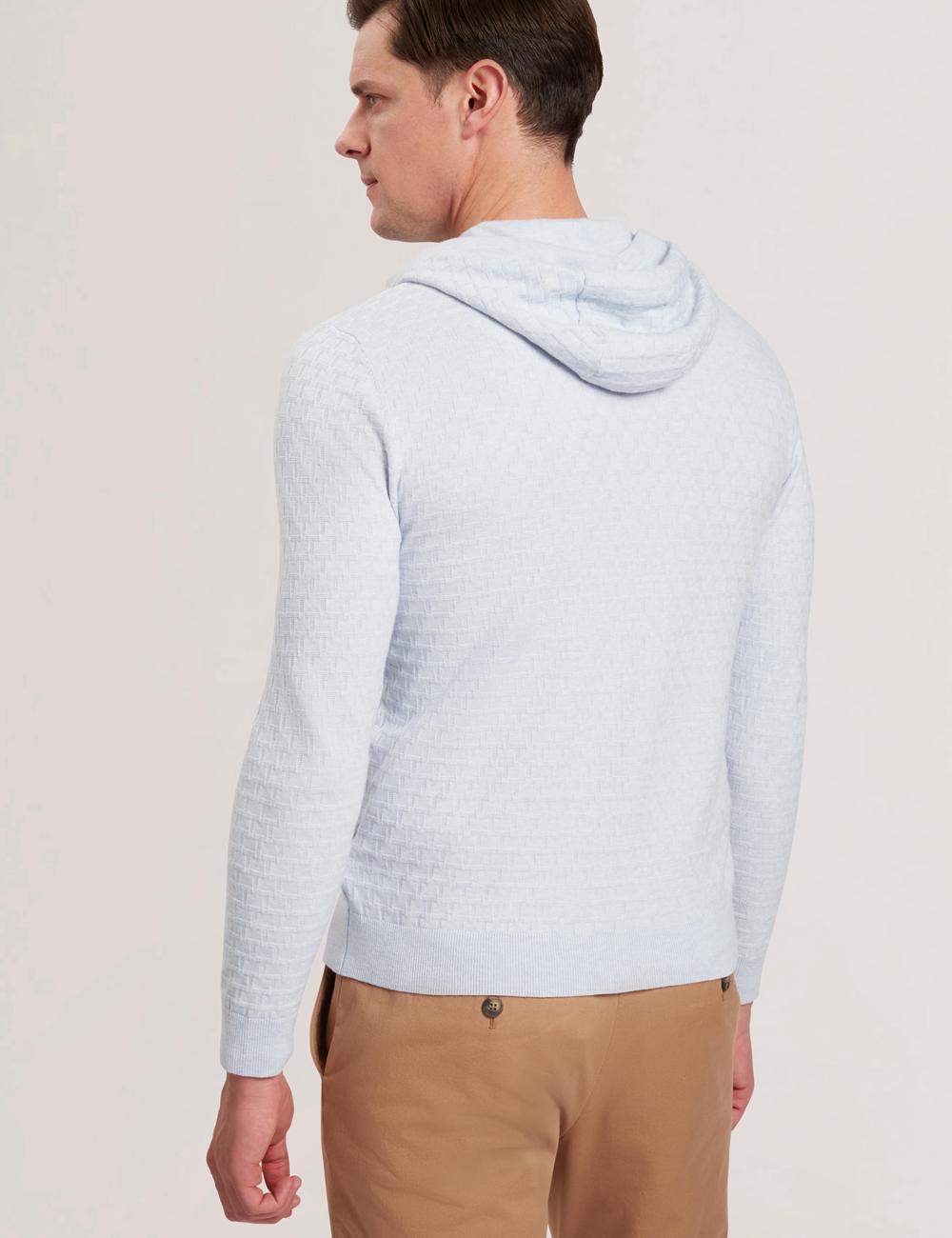 Blue Ted Baker LOULAR - Textured T Knit Wool Blend Men Hoodies | Ireland  5039-MURGY