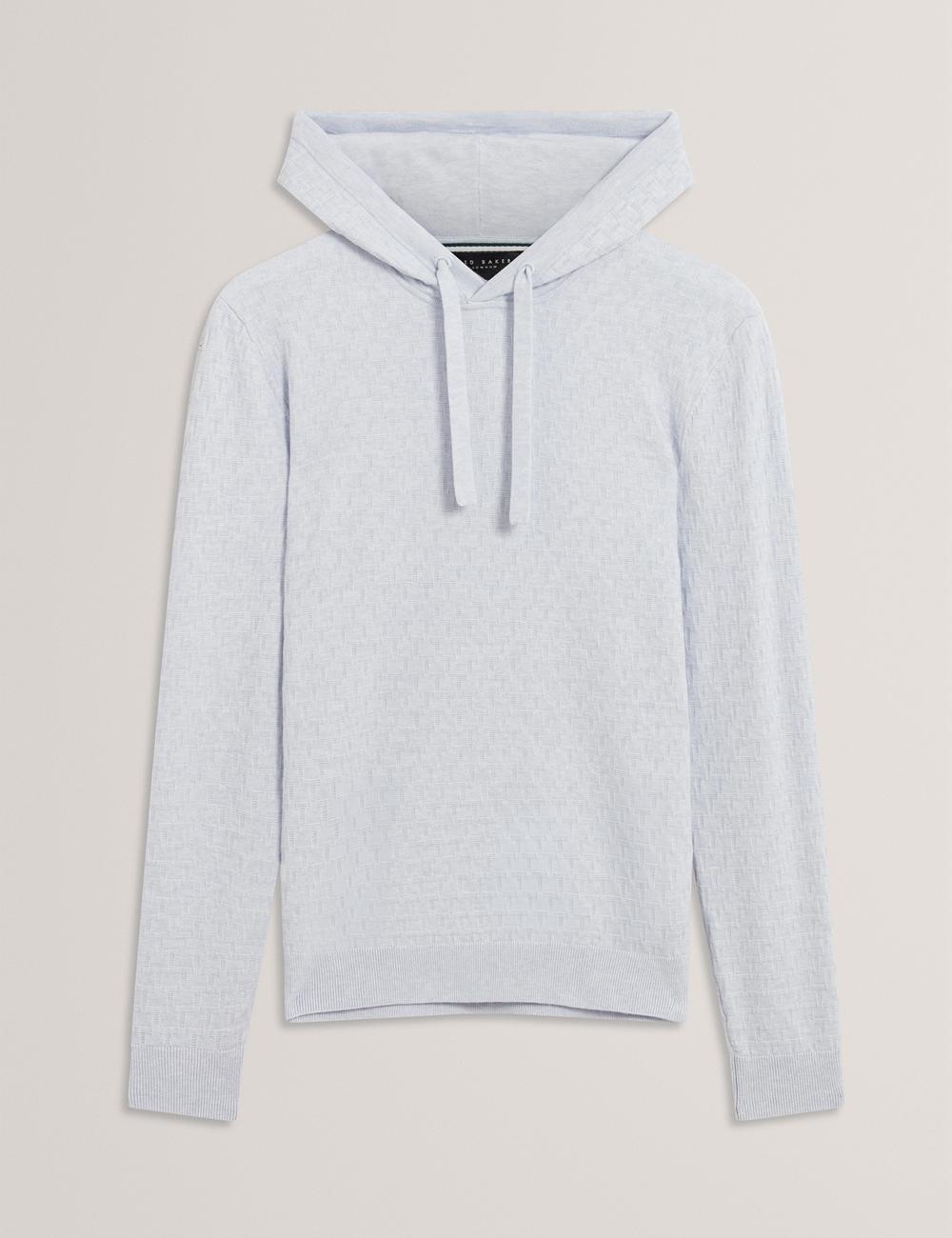 Blue Ted Baker LOULAR - Textured T Knit Wool Blend Men Hoodies | Ireland  5039-MURGY