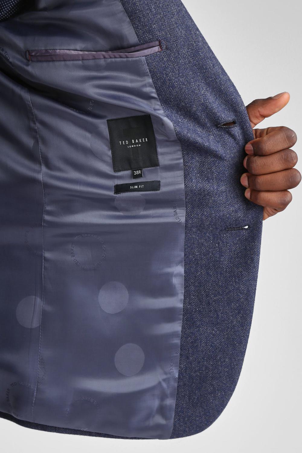 Blue Ted Baker TIANJS - Textured Wool Blend Tailored Men Blazers | Ireland  9265-BUJLZ