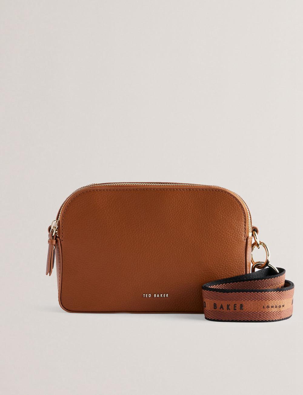 Brown Ted Baker DARCELO - Leather Double Zip Crossbody Camera Women Camera Bag | Ireland  6439-FAWSX
