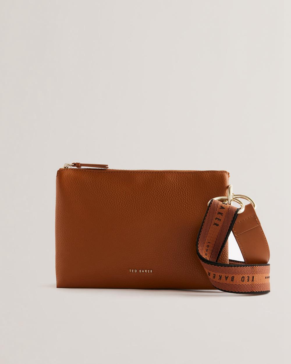 Brown Ted Baker DARCEYY - Leather With Webbing Strap Women Crossbody Bags | Ireland  4629-CNUGP