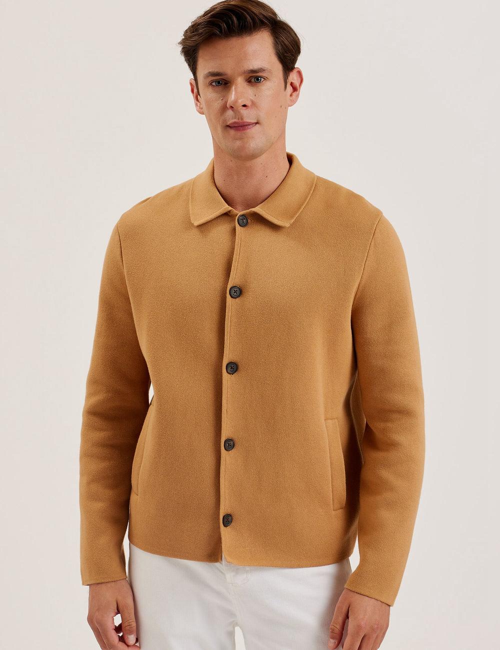 Brown Ted Baker FREDER - Knitted Cotton Blend Men Overshirts | Ireland  8315-UWCPJ