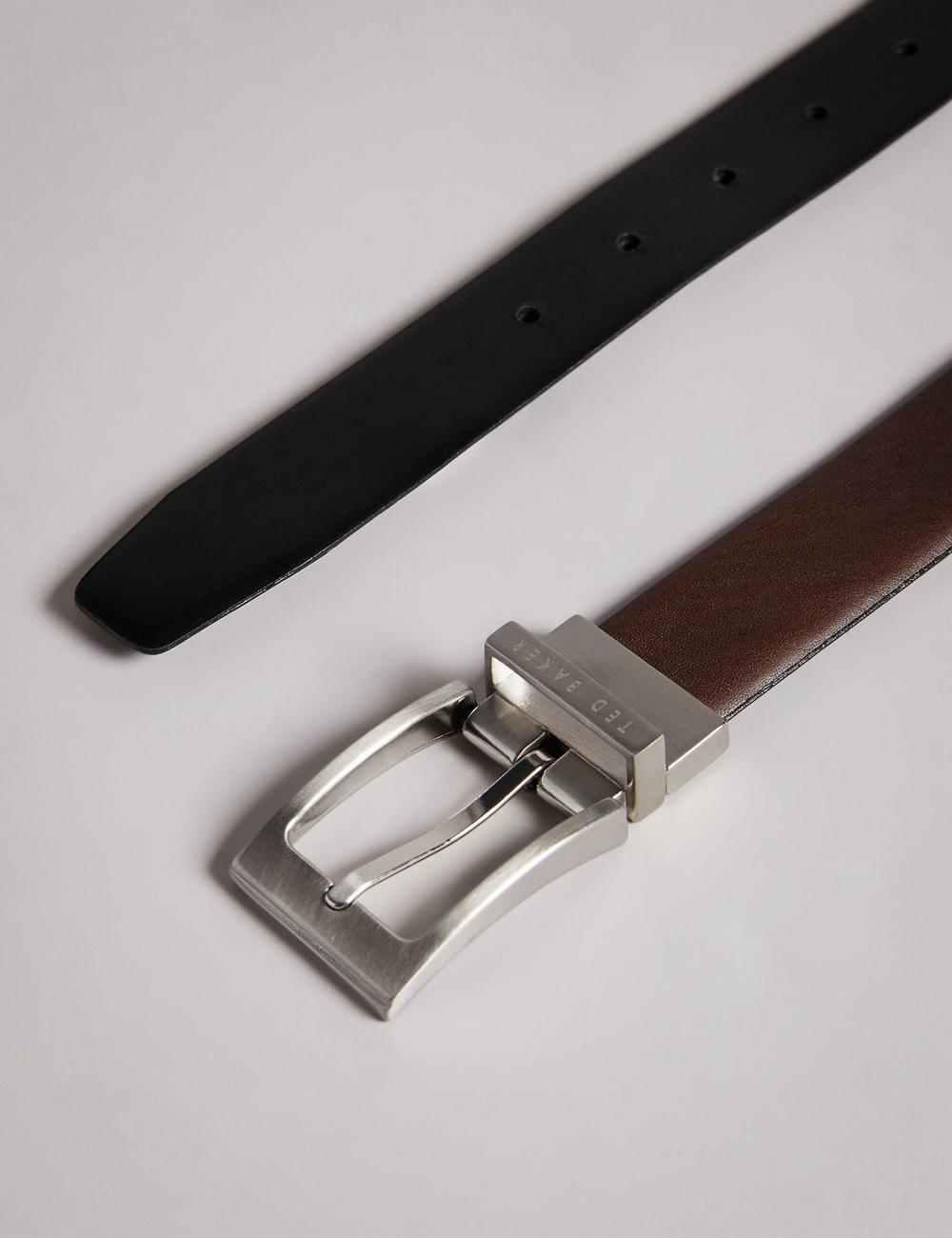 Brown Ted Baker KARMER - Reversible Smooth Leather Men Belts | Ireland  8740-NMSKD