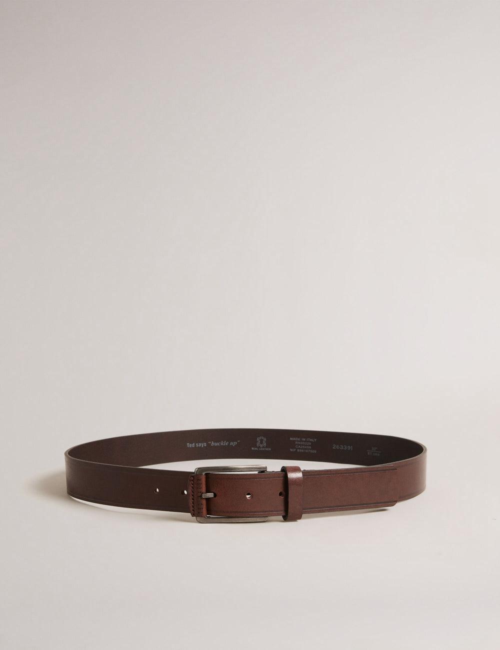 Brown Ted Baker LINDED - Debossed Detail Smooth Leather Men Belts | Ireland  1864-QLTCU