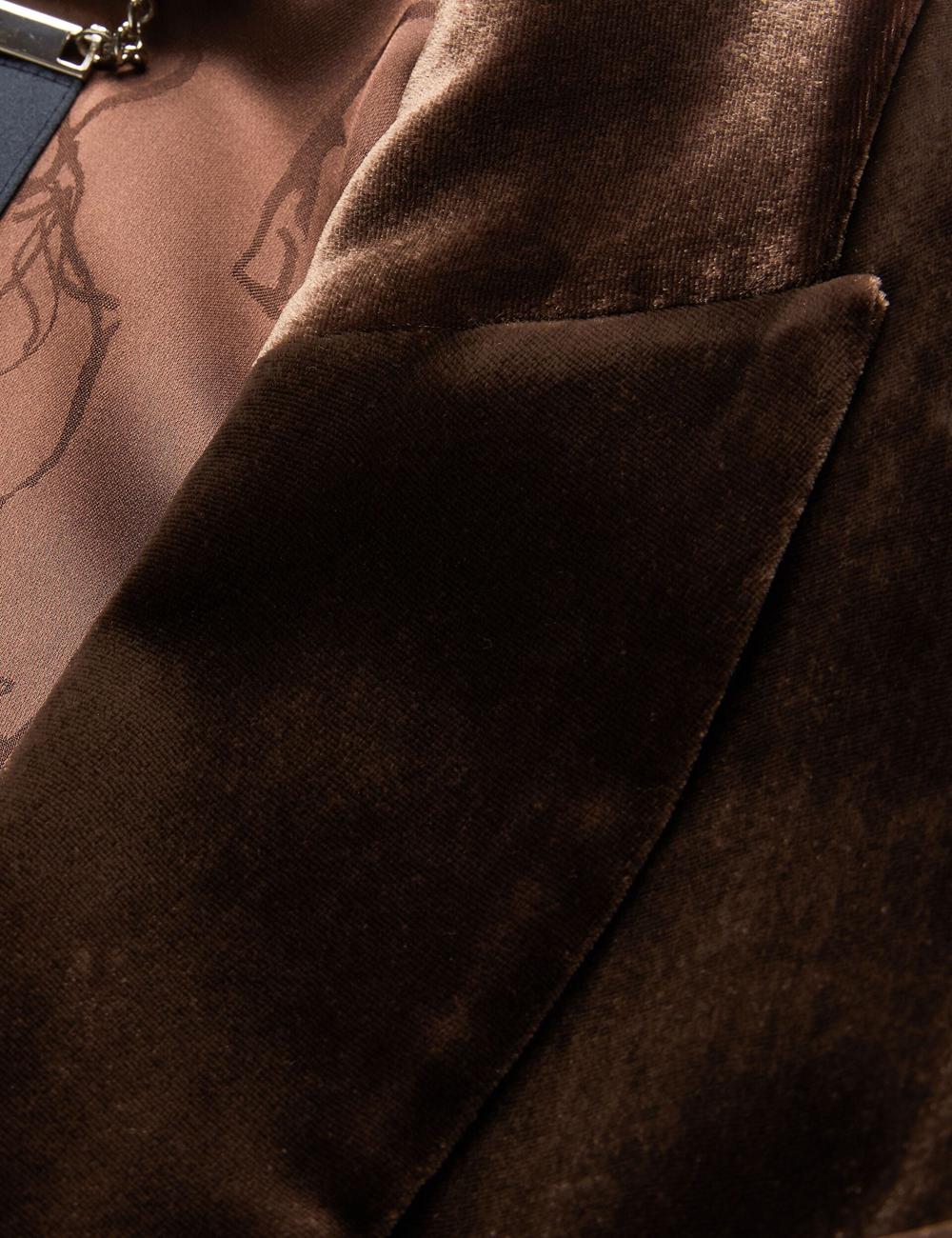 Brown Ted Baker MOMIJI - Velvet Waist Single Breasted Women Blazers | Ireland  9247-TAIVC