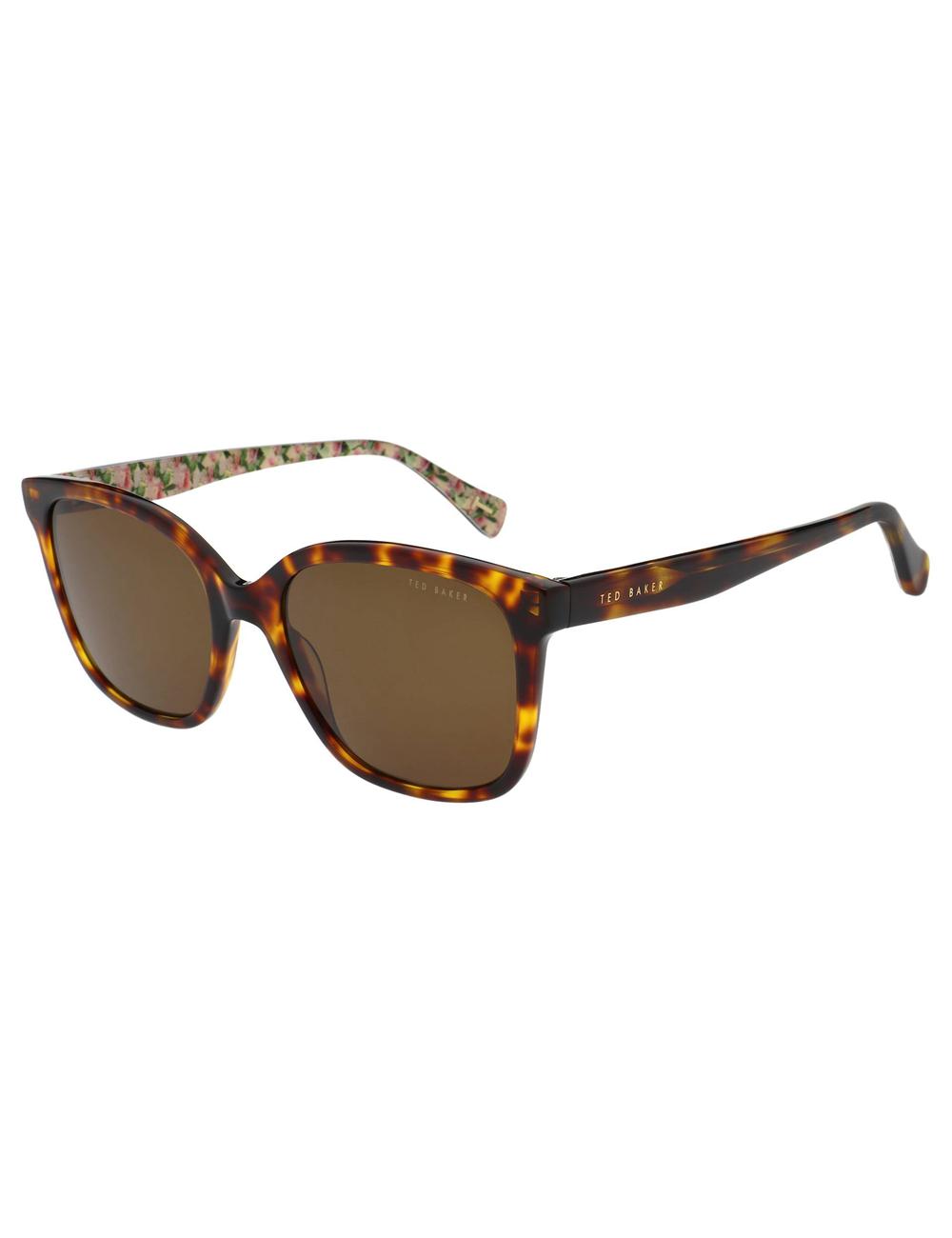 Brown Ted Baker SHANEY - Classic Square Print Detail Women Sunglasses | Ireland  0458-LECWD
