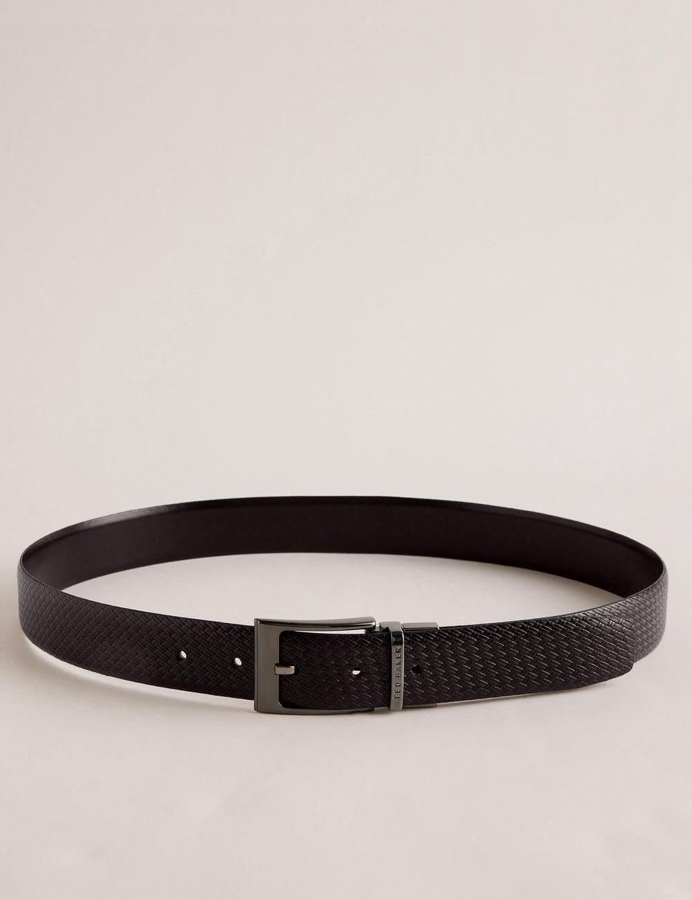 Brown Ted Baker WAIDE - Woven Texture Leather Men Belts | Ireland  9064-RHPDG