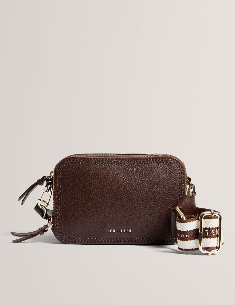 Brown Ted Baker WILLSA - Branded Webbing Mini Leather Camera Women Camera Bag | Ireland  1790-OPUIF