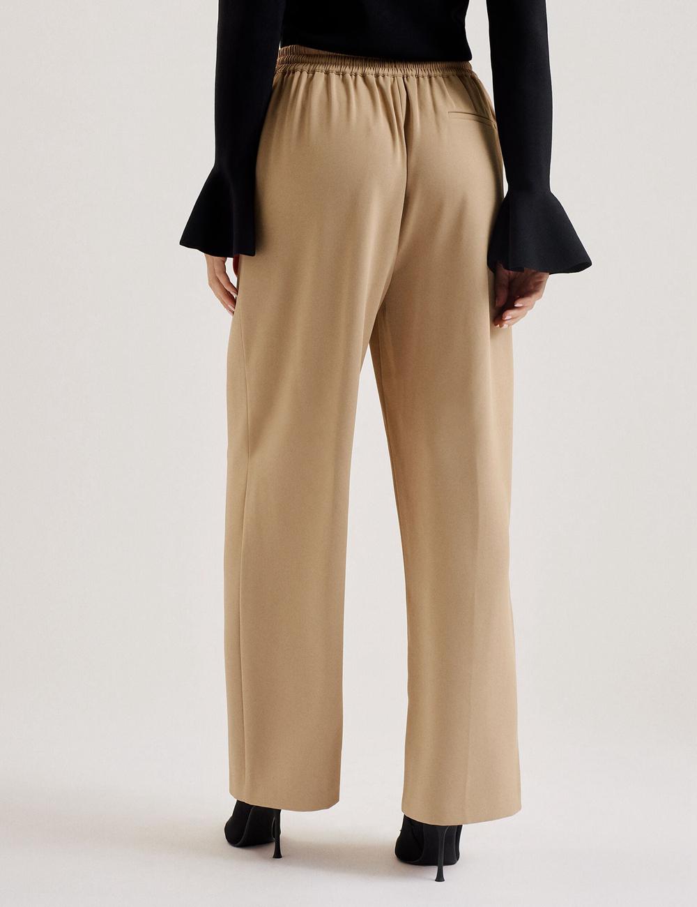 Camel Ted Baker LILIAAH - Wide Leg Tailored Smart Women Joggers | Ireland  3426-KIETD