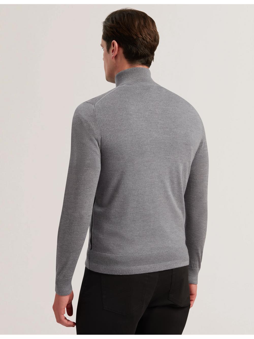 Charcoal Ted Baker LIMEHAS - Wool Quarter Zip Funnel Neck Men Jumpers | Ireland  0376-YRGWV