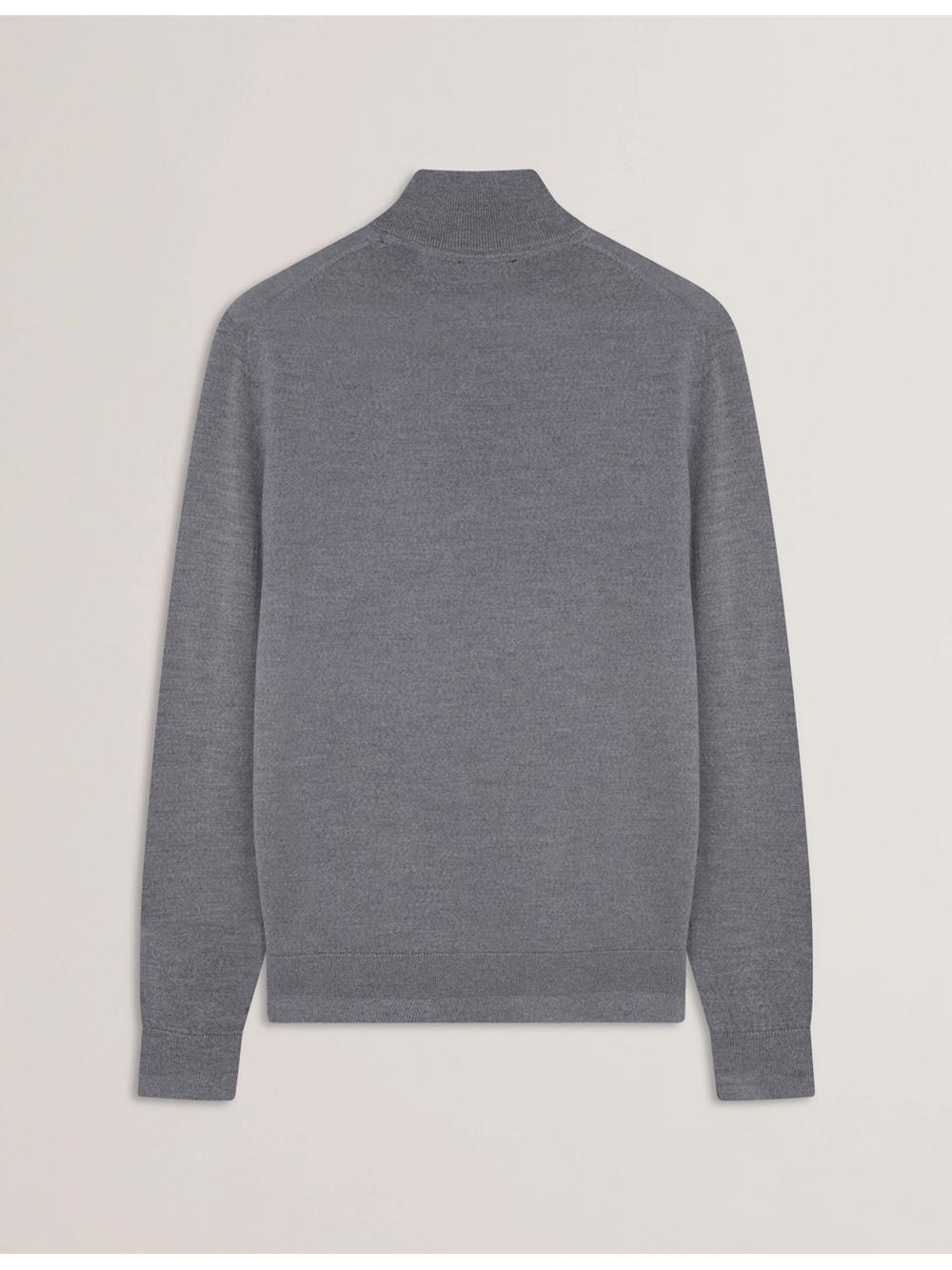 Charcoal Ted Baker LIMEHAS - Wool Quarter Zip Funnel Neck Men Jumpers | Ireland  0376-YRGWV